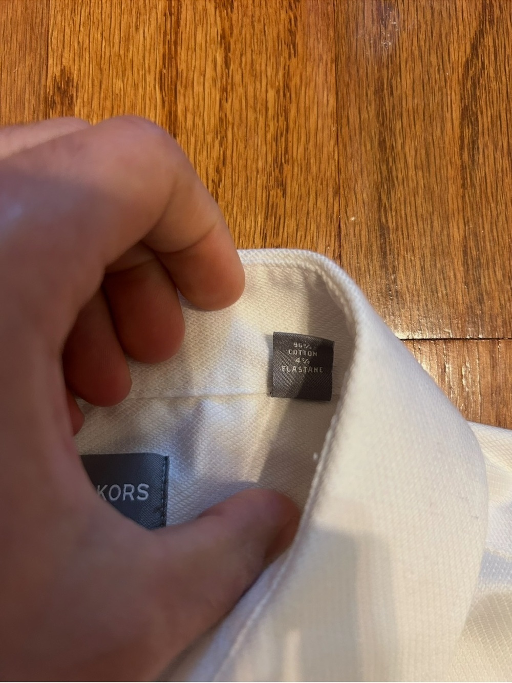 Michael Kors XL White Button Down Shirt Regular Fit Airsoft Stretch - Picture 8 of 9